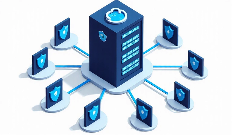 Secure data server illustration